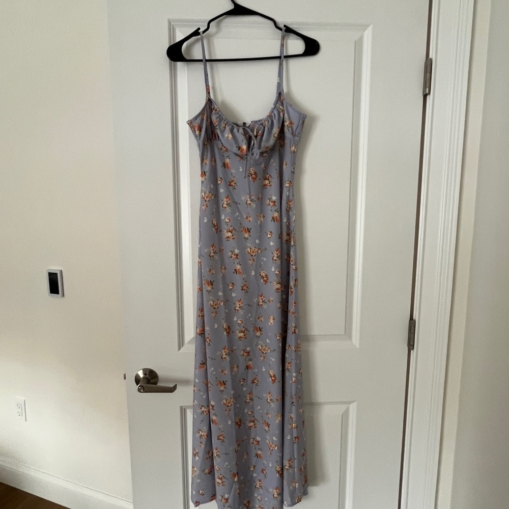 Weworewhat blue floral cami midi dress